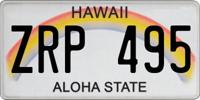 HI license plate ZRP495