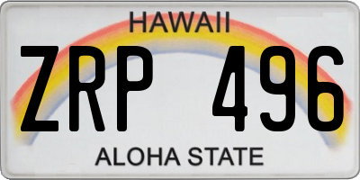 HI license plate ZRP496