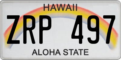 HI license plate ZRP497