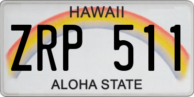 HI license plate ZRP511