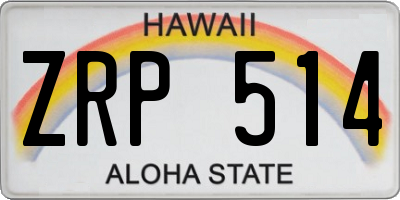 HI license plate ZRP514