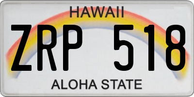 HI license plate ZRP518