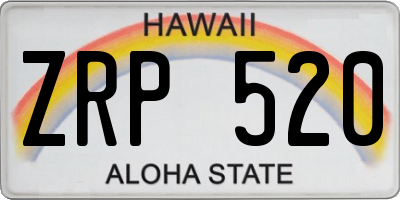 HI license plate ZRP520