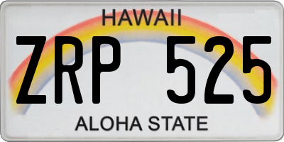 HI license plate ZRP525