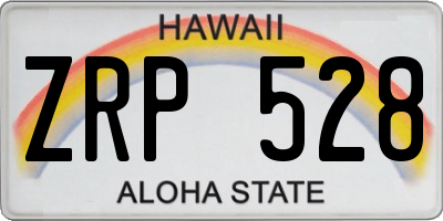 HI license plate ZRP528