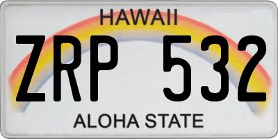 HI license plate ZRP532