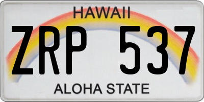 HI license plate ZRP537