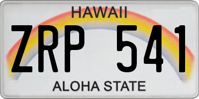 HI license plate ZRP541