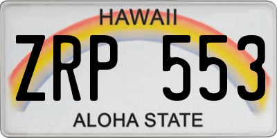 HI license plate ZRP553