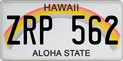 HI license plate ZRP562