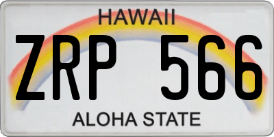 HI license plate ZRP566
