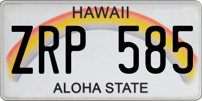 HI license plate ZRP585