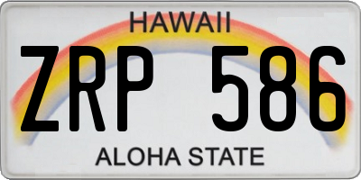 HI license plate ZRP586