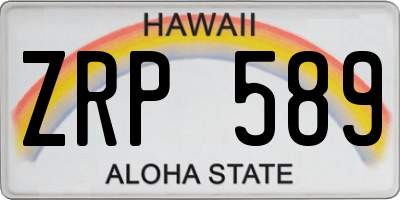 HI license plate ZRP589