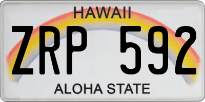 HI license plate ZRP592