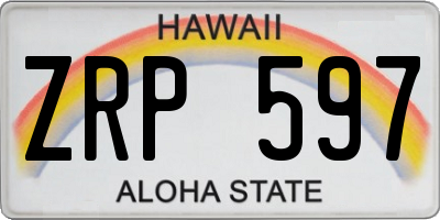 HI license plate ZRP597