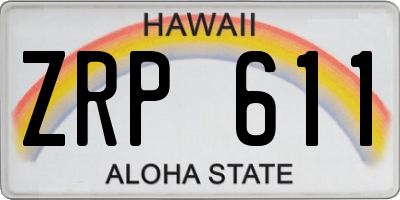 HI license plate ZRP611