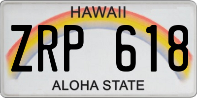 HI license plate ZRP618