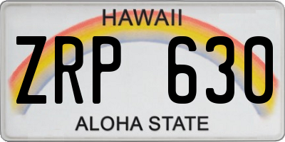 HI license plate ZRP630