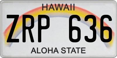 HI license plate ZRP636