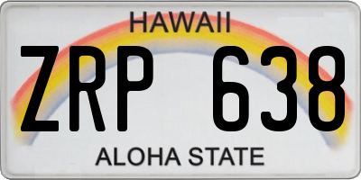 HI license plate ZRP638