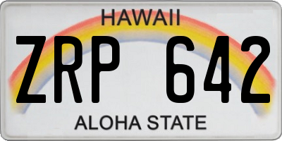 HI license plate ZRP642