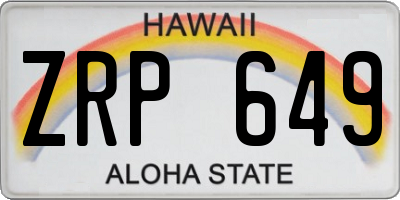 HI license plate ZRP649
