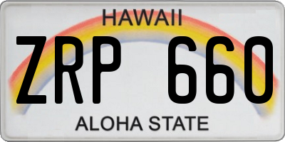 HI license plate ZRP660