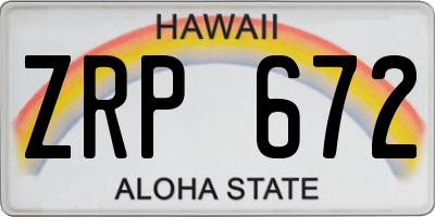 HI license plate ZRP672