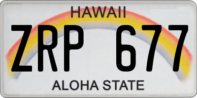 HI license plate ZRP677