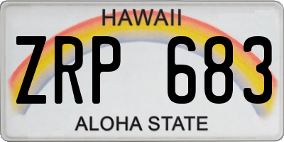 HI license plate ZRP683