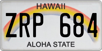 HI license plate ZRP684
