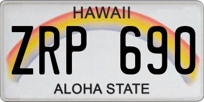 HI license plate ZRP690