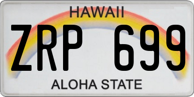 HI license plate ZRP699