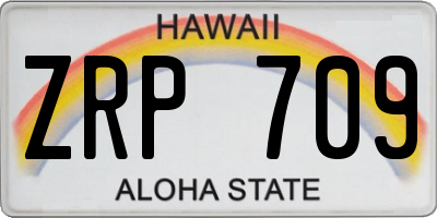 HI license plate ZRP709
