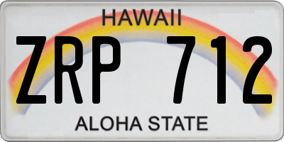 HI license plate ZRP712