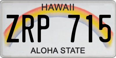 HI license plate ZRP715