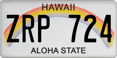 HI license plate ZRP724