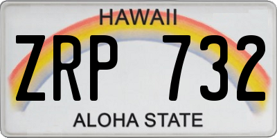 HI license plate ZRP732