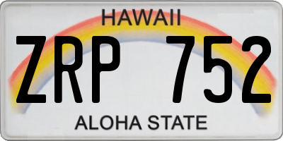 HI license plate ZRP752