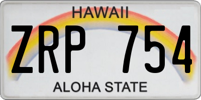 HI license plate ZRP754