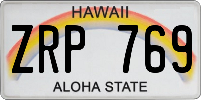 HI license plate ZRP769