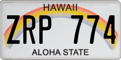 HI license plate ZRP774