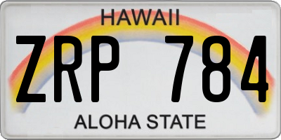 HI license plate ZRP784
