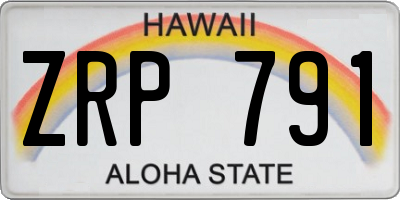 HI license plate ZRP791