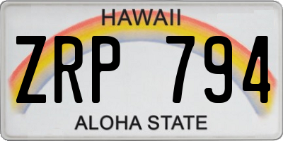 HI license plate ZRP794