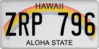 HI license plate ZRP796