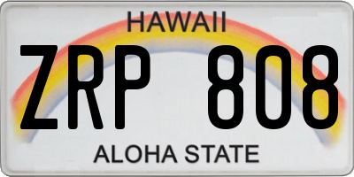 HI license plate ZRP808