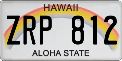 HI license plate ZRP812