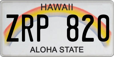 HI license plate ZRP820